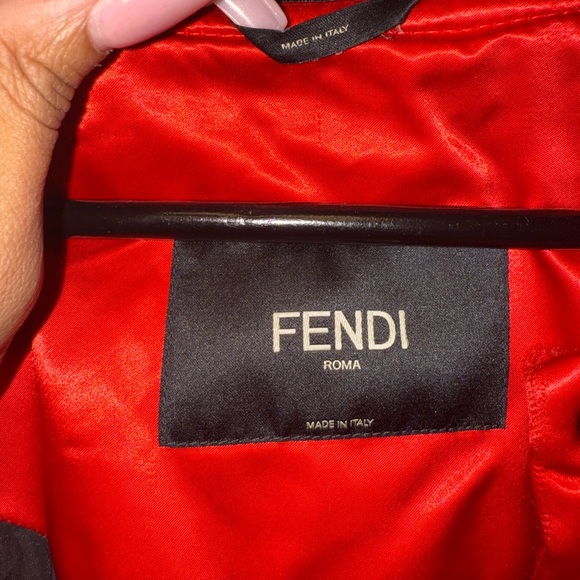 Fendi Red Satin Bomber Jacket - Picture 5 of 5